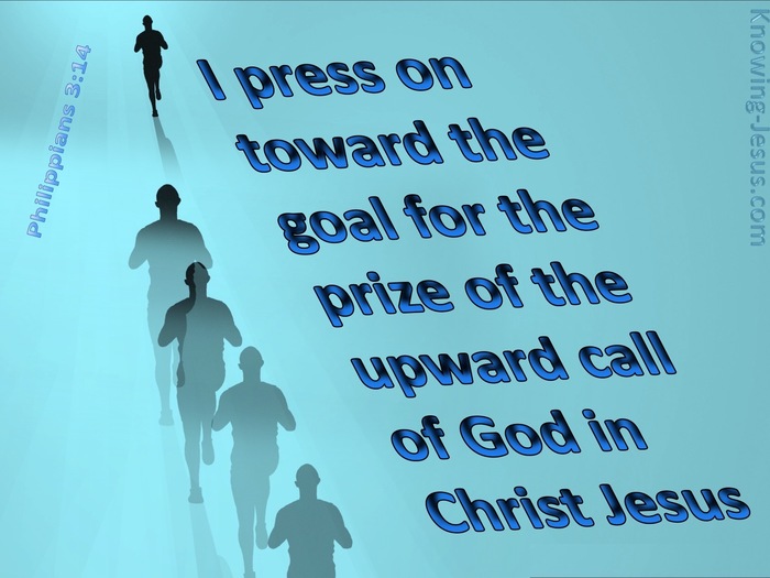 Philippians 3-14 I Press Towards The Goal blue